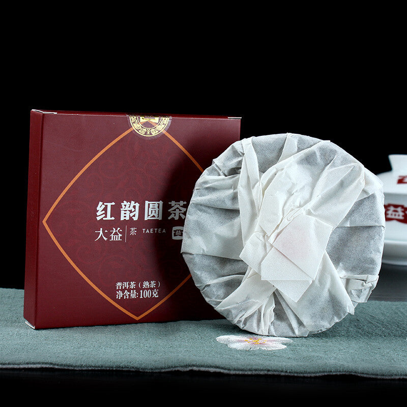 TAETEA Red Rhyme Round Tea Menghai Tea Factory Dayi Pu'er Tea Ripe