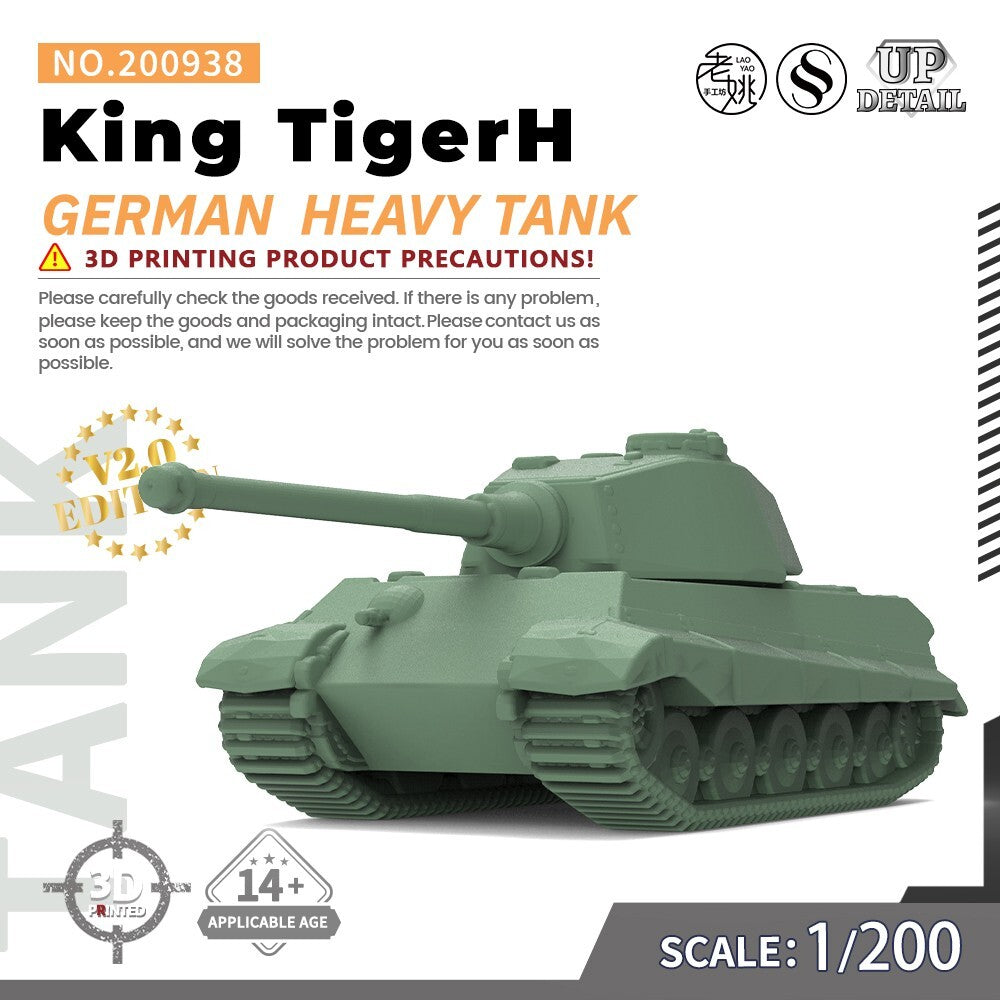 SSMODEL SS200938 1/200 Military Model Kit German King TigerH Heavy Tank