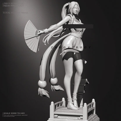 1/18 resin figures model H/90mm Boxer Mai Shiranui W/Base Unassembled Unpainted