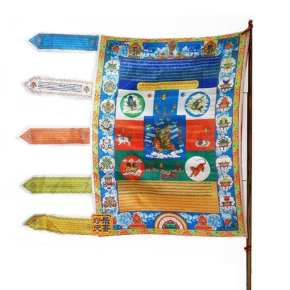 Wind Horse Prayer Flag -Fabric Tibetan Buddhist Flags Tibet Sutra Flying Banners