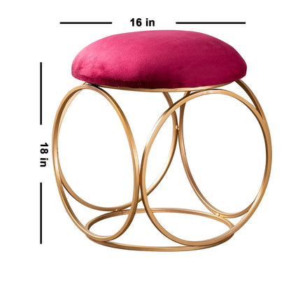 Metallic Ottoman Stool for Bedroom Living Room Pouffes Side Table for Sitting