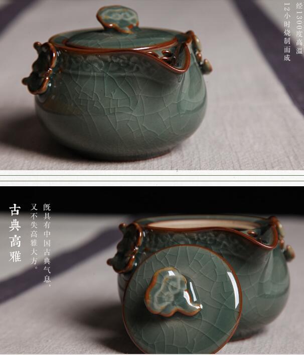 Longquan Celadon Portable Kung Fu Tea Set A Pot of Two Teacup