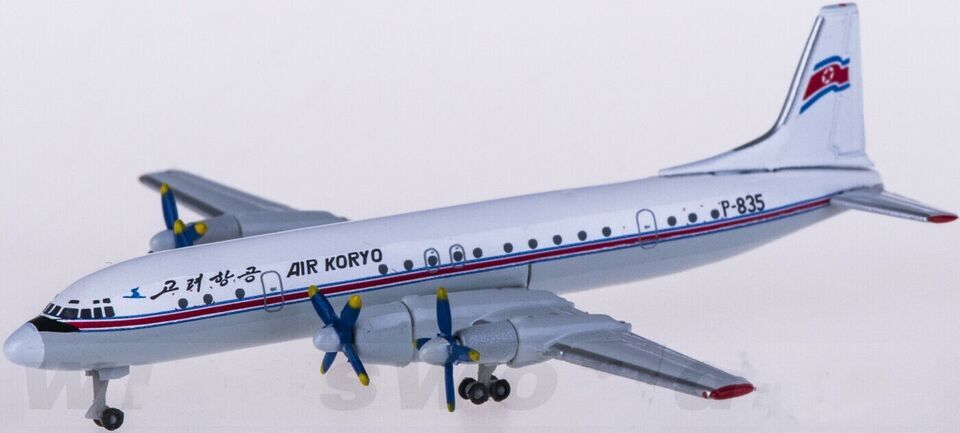 1:500 Herpa AIR KORYO Ilyushin Il-18 Passenger Airplane Diecast Aircraft Model