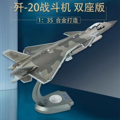1:35 59CM Chinese J-20 Stealth Fighter Airplane Diecast Military Aircraft Model