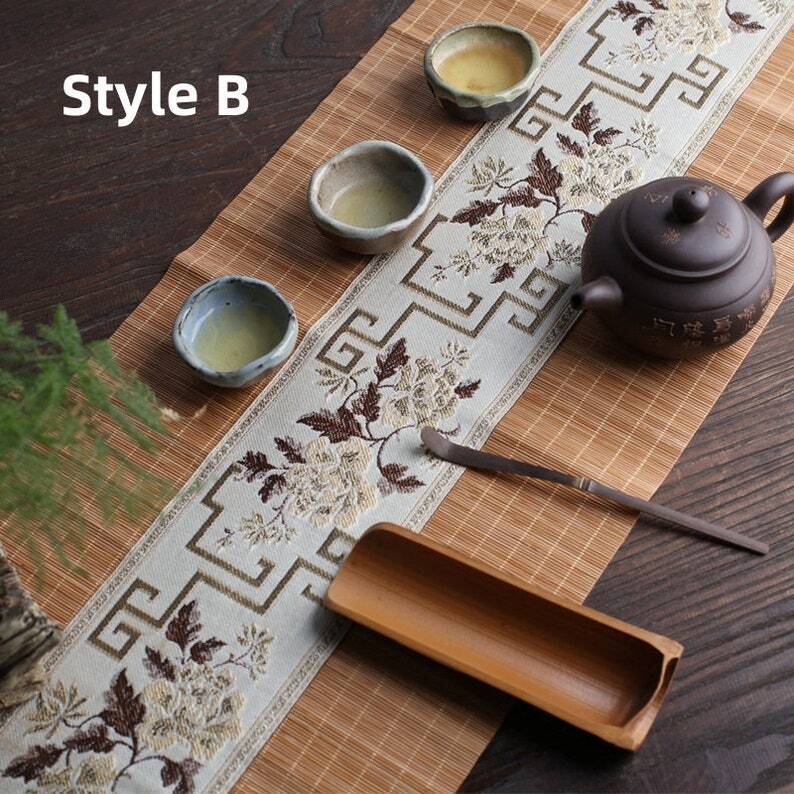Bamboo Linen Tea Table Mats|Tea Cloth|Tea Runner|Tea Accessories
