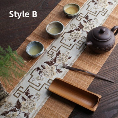 Bamboo Linen Tea Table Mats|Tea Cloth|Tea Runner|Tea Accessories