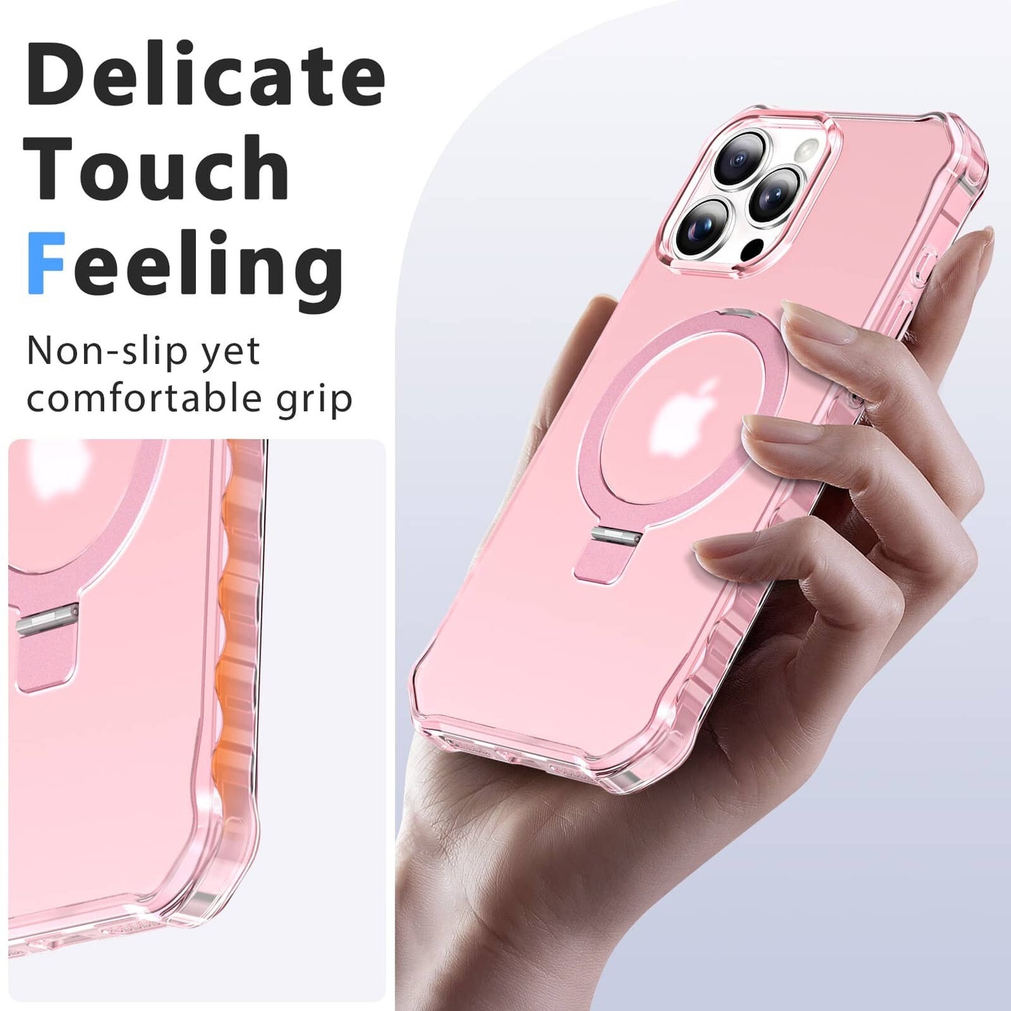 Magnetic Case for iPhone 16 15 14 13 Pro Max with O-Ring Stand Mag-Safe Cover