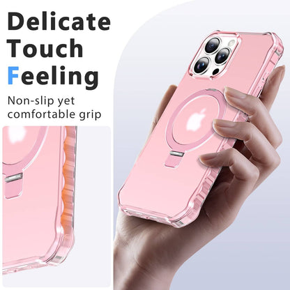 Magnetic Case for iPhone 16 15 14 13 Pro Max with O-Ring Stand Mag-Safe Cover