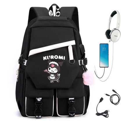 Kuromi Fashion Backpack Shoulder Bags School Students Bags Cinnamoroll Backpacks
