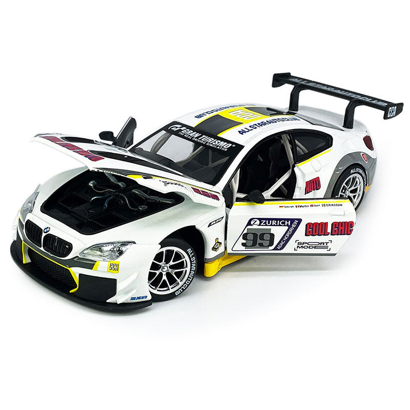 1/24 BMW M6 GT3 Model Car Diecast Toy Vehicle Boys Toys Kids Gifts Doors Open