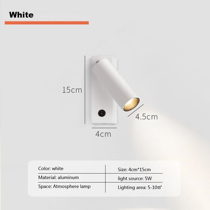 Wall Light Indoor LED Nordic Home Bedroom Bedside Headboard Reading Lamp Fixture