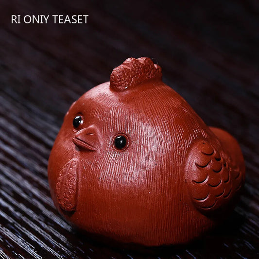 Chinese Yixing Purple Clay Tea Pet Handmade Zodiac Statue Lucky Ornaments