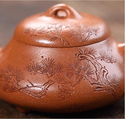 240cc chinese Yixing Handmade Zisha teapot JiangPoClay ShiPiao Gongfu Hu Tea Pot