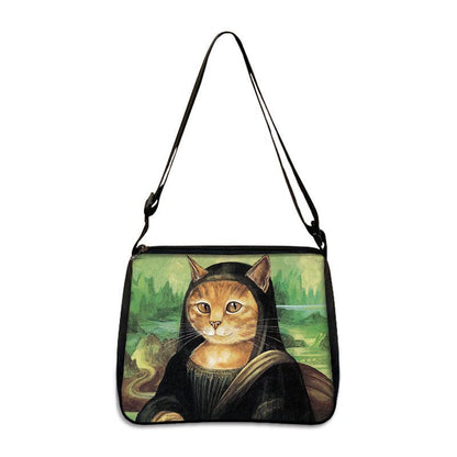 Funny Cat Cosplay Messenger Bag Handbag Canvas Underarm Shoulder Bags Crossbody