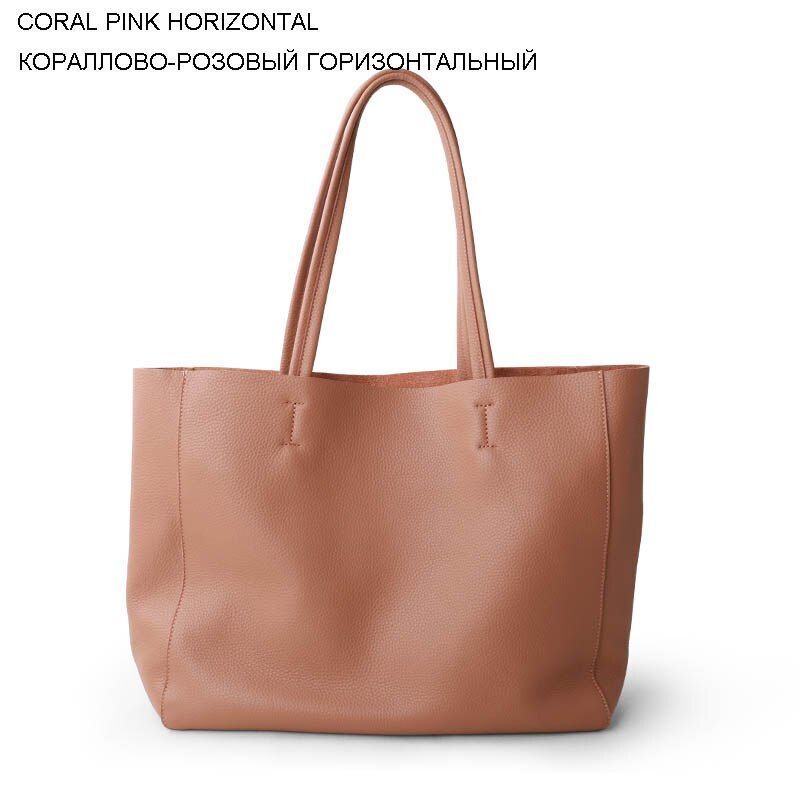 Genuine Leather Bag Big Tote Cowhide Handbag Shoulder Purse 32*11*40/28*10*34 CM