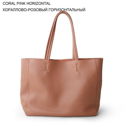Genuine Leather Bag Big Tote Cowhide Handbag Shoulder Purse 32*11*40/28*10*34 CM