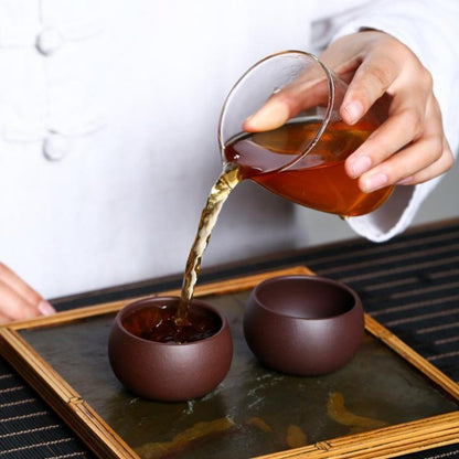 70ml Yixing Purple Clay Handcarved Master Cup Tea Tasting Cup Kung Fu Teaware