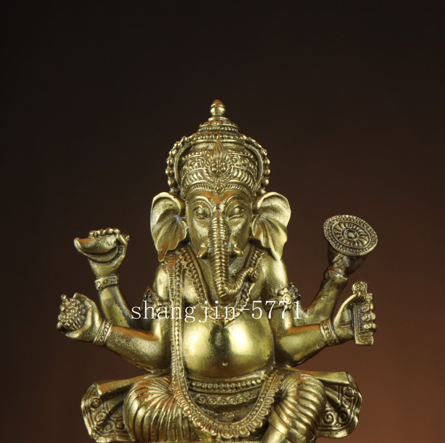 Tibetan Buddhism Brass Ganesha Ganapati Ganesh Lord God Elephant Buddha Statue