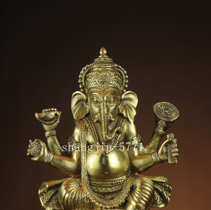 Tibetan Buddhism Brass Ganesha Ganapati Ganesh Lord God Elephant Buddha Statue