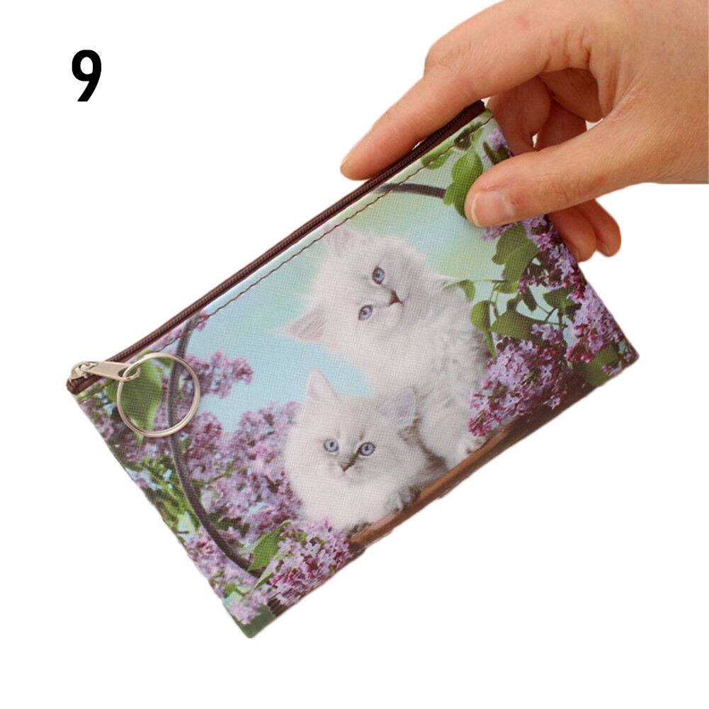 Girls Cute Cat Coin Purse Women Kids Mini Wallet Zipper Cartoon Bag Pouch Holder