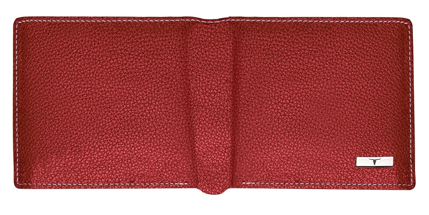NEW RED/PINK BI-FOLD LEATHER MEN'S WALLET RFID PROTECTION GIFT ITEM