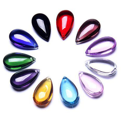 10Pcs 50mm Smooth Almond Chandelier Crystal Teardrop Prism Parts Suncatcher