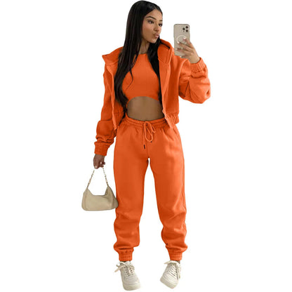 3Piece Sets Women Tracksuit Suit Trouser Set Sweatshirt Sports Sportswear