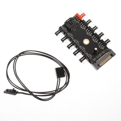 10x 4-pin PC CPU PWM Cooling Fan Speed Controller Hub SATA Power Socket Splitter