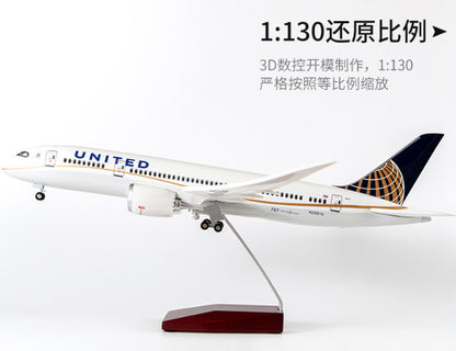 1:130 43CM UNITED BOEING 787 Airplane Landing Gear Resin Aircraft Plane Model
