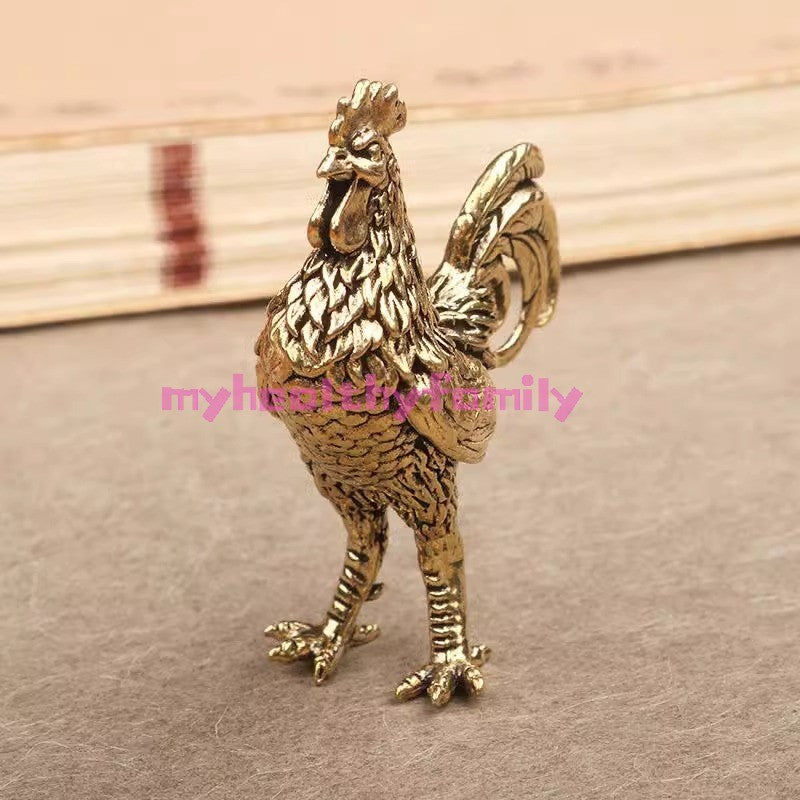 1Pc Brass Rooster Town House Mascot Tea Ceremony Tea Pet Decoration Ornament