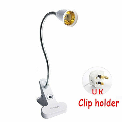 Desk Light Clip On E27 Socket 3 Head Flexible Off Switch Lamp Holder LED Plant
