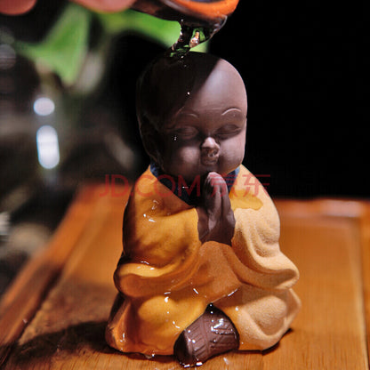 yixing zisha tea pet home ornament Chinese handmade Buddhist statue monk small