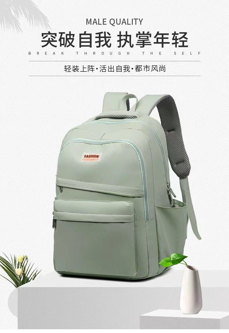 18" Canvas Boy Girls School Bag Book Bag Women Laptop Travel Backpack Rucksack