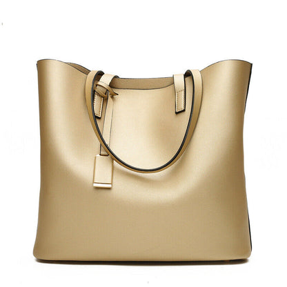Fashion Women PU Leather Satchel Tote Handbag Large Capacity Travel Shoulder Bag