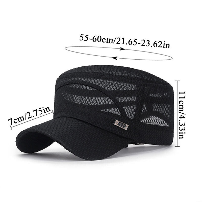 Trucker Hat Mesh Baseball Snapback Cap Adjustable Flat Visor Plain Hip Hop Mens