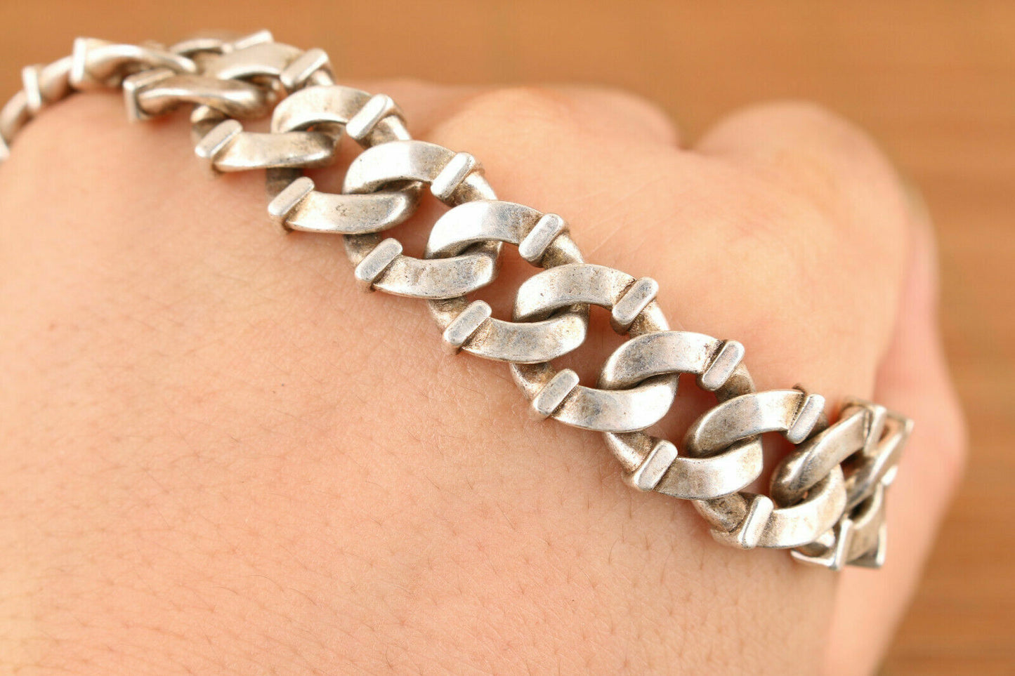 chinese miao silver hand cast Lion leo statue bracelet jewel gift