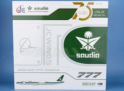 1:200 37CM JC Wings Saudia BOEING 777-300ER Passenger Airplane Diecast Model