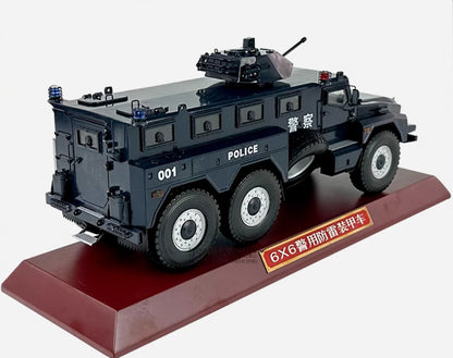 1:26 31CM 6x6 Police Anti-mine Armored Explosion-proof Vehicle Diecast Model