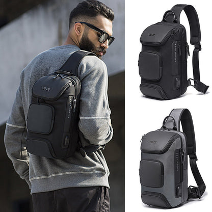 Charging Port Water Resistant Chest Pack Sling Bag Crossbody Backpack Business