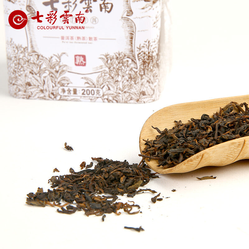 Menghai Famous Puer Puerh Ripe Aged Pu' Er Tea Fermented Tea Loose 200g Tin