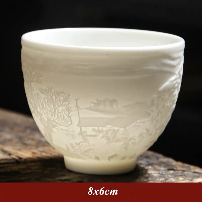 Ceramic Dragon Phoenix Teacup Zen Jade Porcelain Water Mug Creative Tea Cup