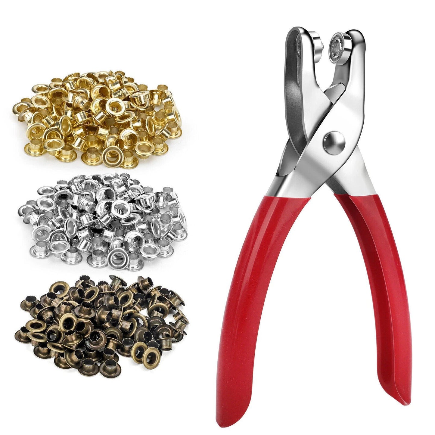 300pc 1/4 inch Grommet Eyelet Hole Punch Plier Tool Kit for Leather Fabric Craft