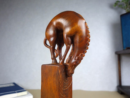 Chinese Natural Boxwood Hand carved Exquisite Horse Seals AE2688