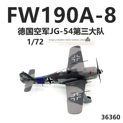 1/72 German FW190A-8 fighter model JG54 Wing 3rd Brigade aircraft model