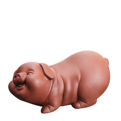 1PC Purple Clay Tea Pets Exquisite Small Luck Pigs Small Ornaments