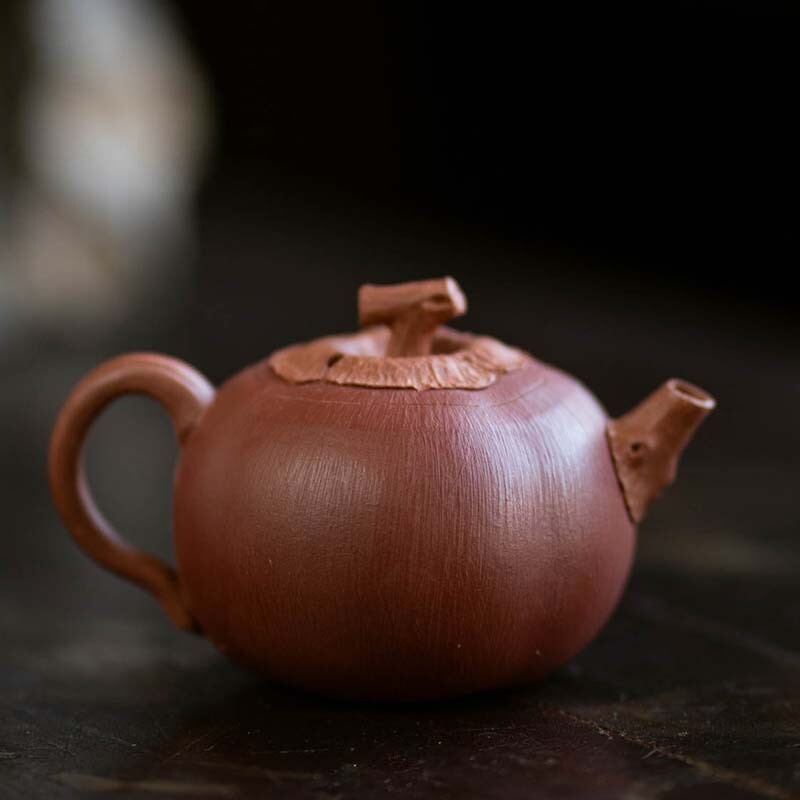 Yixing Purple Clay Pot Bionic Pumpkin Persimmon Pot Slope Mud Handmade Tea Pot