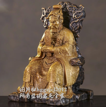 Brass Wu Ye Statue Fifth Master Dragon King Son Wealth God Buddhism Career Decor