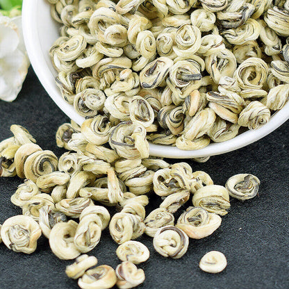 Snail jasmine China green tea Yu Luowang Pearl jasmine handmade green tea-