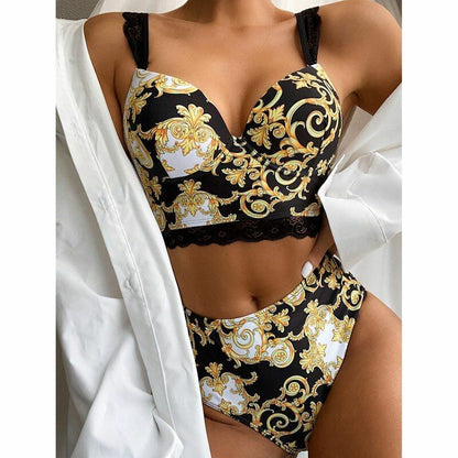 Women Swimsuit Push Up Bikini Set High Waist Swimwear Swimming Suit Bathing Suit
