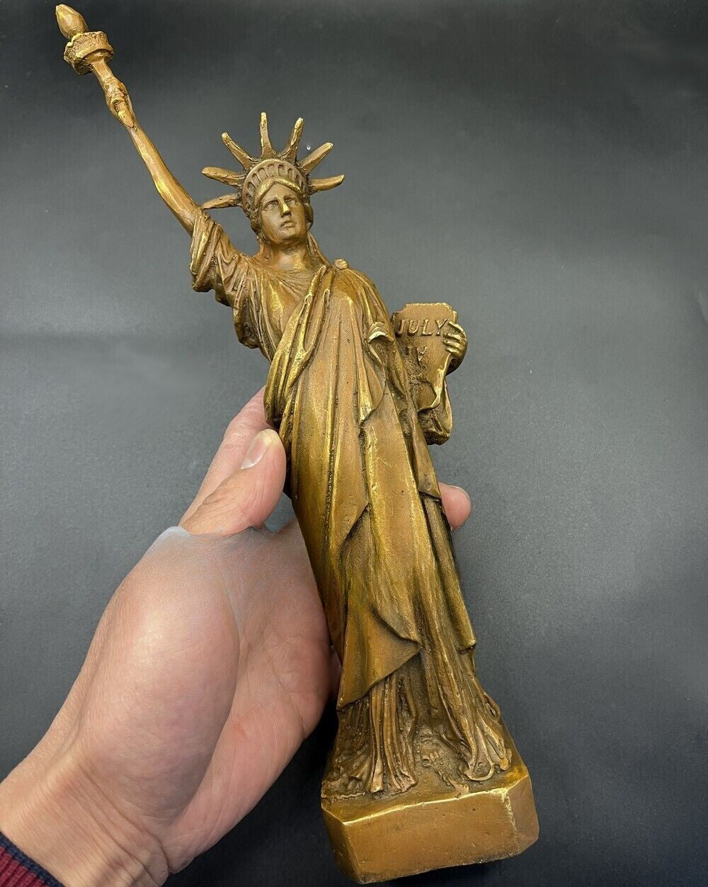 11.5" Brass Statue of Liberty Statue USA Symbol Freedom Collection Home Decor